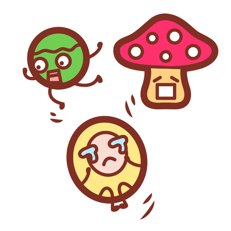 Cute cartoon charactersのイラスト素材