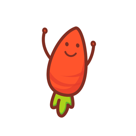 Cheerful cartoon carrot characterのイラスト素材