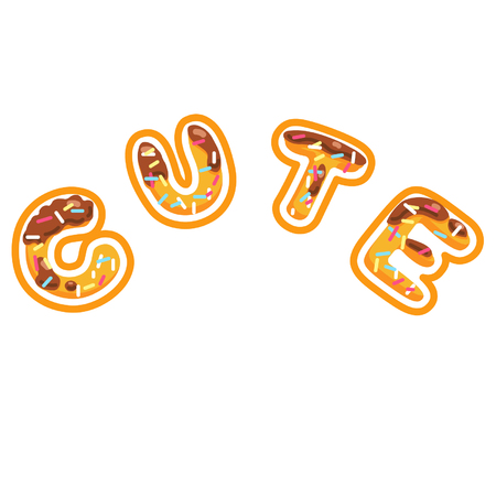 CUTE word with biscuit themeのイラスト素材
