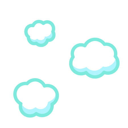 Cute cartoon cloudのイラスト素材