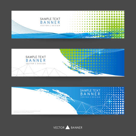 Corporate banner design layout template set in green and blueのイラスト素材