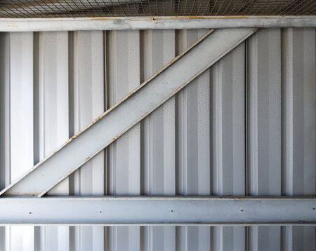 The wall structure is made of metal sheetの写真素材