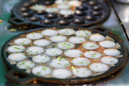 Coconut milk mix sugar and flour. - Kind of Thai sweetmeat.