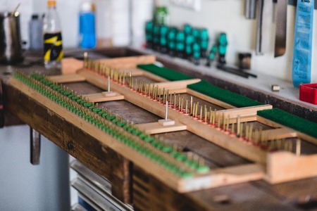 at the piano workshop repair shop for pianoforteの写真素材