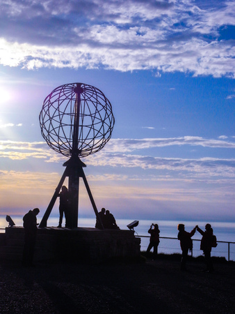 Sign of the Northern point of Europe, North Capeの写真素材