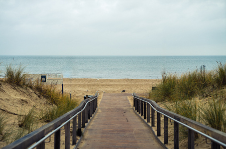 way to the beach in Ahlbeck, Usedom Island Germanyの写真素材