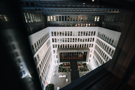 Building of German Bundespressekonferenz at Berlin from insideの写真素材