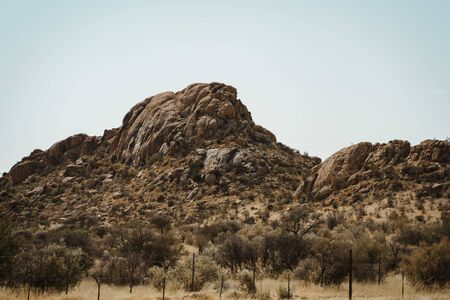 View on huge rocks and boulders of namibian mountainの写真素材