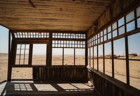 abandoned Ruins of a beautiful desert villaの写真素材