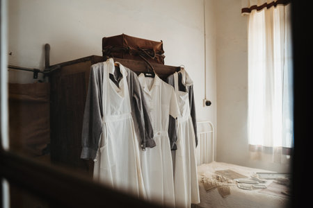 historic nurse frocks or coats and doctor smockの写真素材