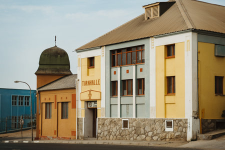 Historic german colonial Turnhalle and Lesehalle buildings