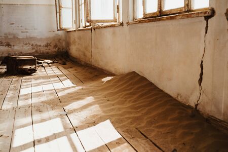 Sand has invaded and taken over this houseの写真素材