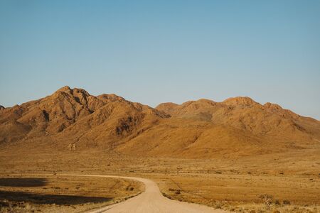 Dirt road in in Goageb Bethanien region, Namibiaの写真素材