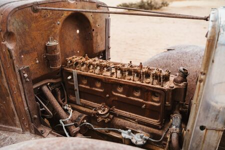 concept photo of old dying automotive car industry before change to hybrid and electric carsの写真素材