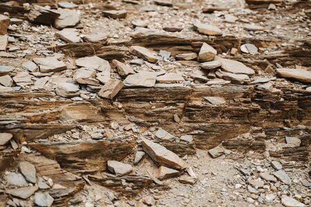 dead old quartz stones in Moon Landscapeの写真素材
