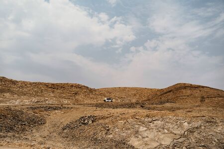 dead Moon Landscape with rocks, stones and mountainsの写真素材
