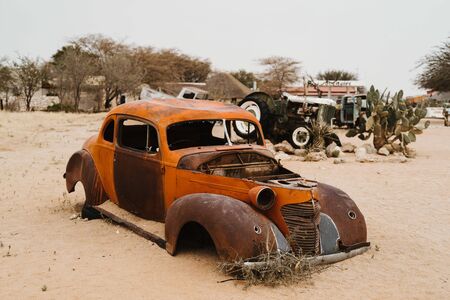 old car enginge with rusty pistons and cylindersの写真素材