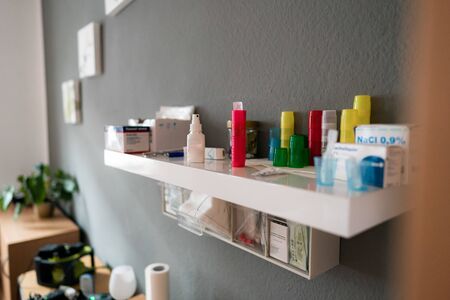 Medicine chest in private room at homeの写真素材