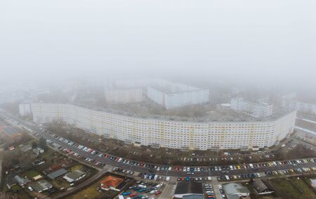 wideangle aerial drone shot of Berlin Treptow-Kopenickの写真素材