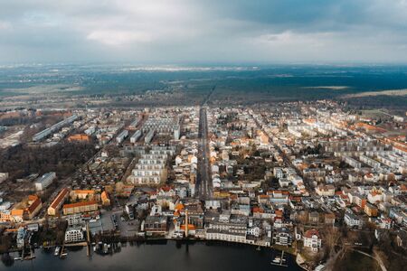 aerial photo of Friedrichshagen, Kopenick in Berlin Germanyの写真素材