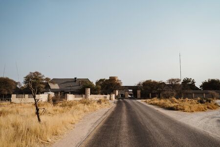 entrance of Etosha National Park in Namibia, Africaの写真素材