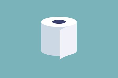 illustration of single white toilet paper rollの写真素材