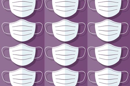 group of mouth protection face mask with lilac backgroundの写真素材