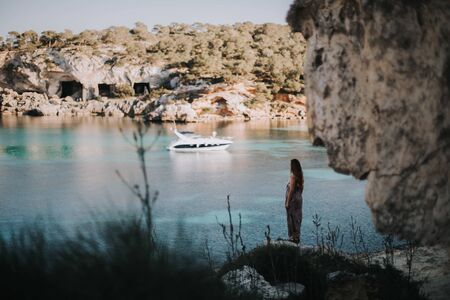 Cala Dor bay at Cala d'Or city, Palma Mallorca Island, Spainの写真素材