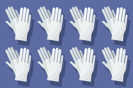 set of white pair of rubber glovesの写真素材