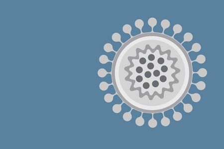 Virus or bacteria isolated on blue backgroundの写真素材