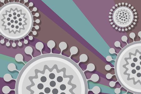 Virus or bacteria isolated on colorful backgroundの写真素材