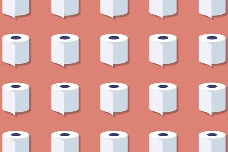A roll of toilet paper is portrayed as a simple drawingの写真素材
