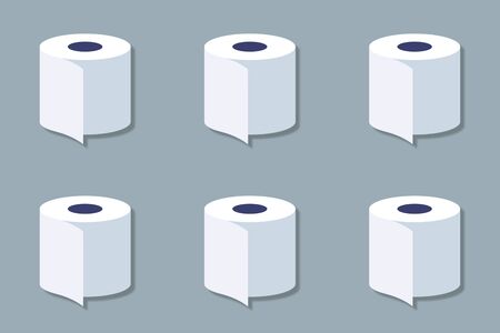 A roll of toilet paper is portrayed as a simple drawingの写真素材