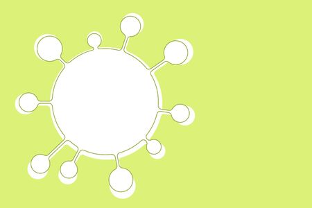Virus or bacteria isolated on yellow backgroundの写真素材