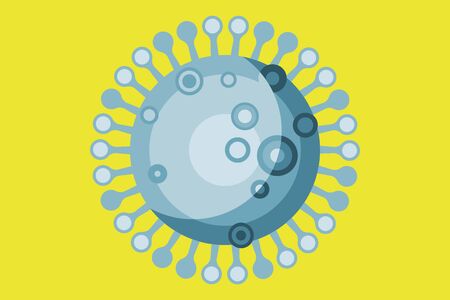 Virus or bacteria isolated on yellow backgroundの写真素材