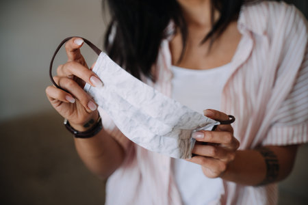 creating a protective face mask on your ownの写真素材