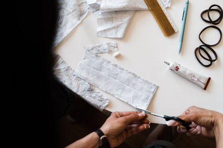 Do it yourself sewing protective mask for mout and noseの写真素材