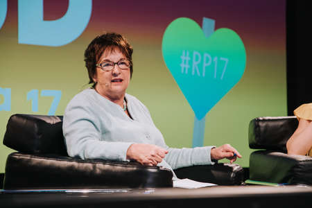 Brigitte Zypries at a press conference in Berlinのeditorial素材