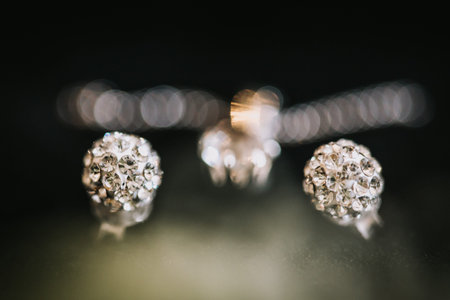 diamond jewelry set of earings and a necklace