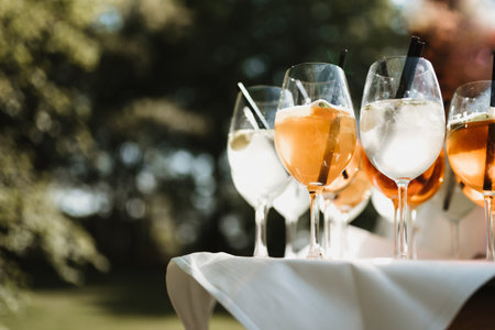 photo of cold drinks in the garden
