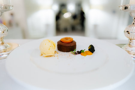 a luxury artistic dish in a restaurant