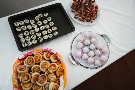 food on a party tableの写真素材
