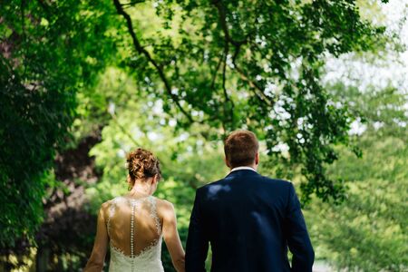 a married couple in the forestの写真素材