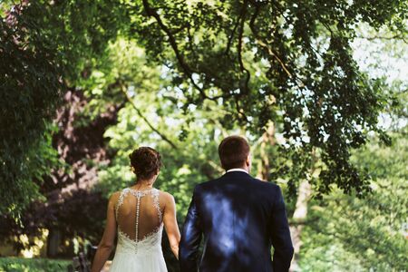 a married couple in the forestの写真素材