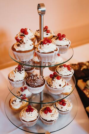cupcakes stand in a weddingの写真素材