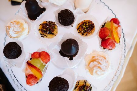 small dessert pieces in a weddingの写真素材