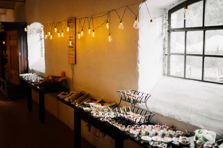 food table at a partyの写真素材