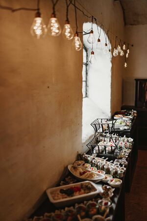 food table at a partyの写真素材
