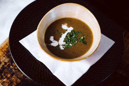 a hot brown soup bowl