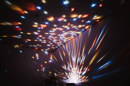 a disco light in a house partyの写真素材
